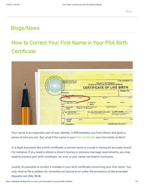 psa list of names|First Name Correction in your PSA Birth Certificate .